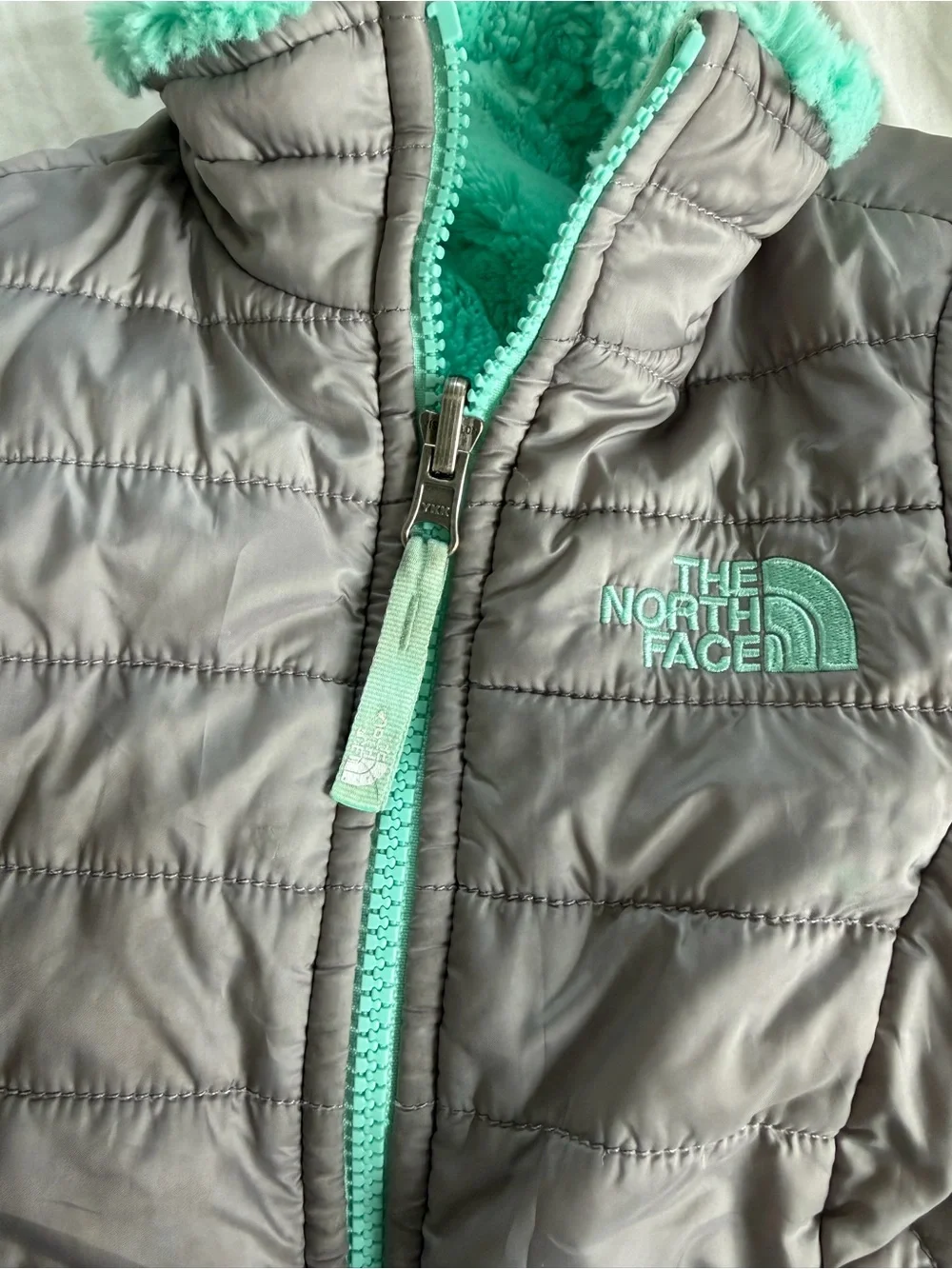 The North Face Reversible Mossbud Swirl Jacket Insulated Girls 5